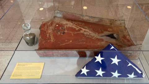 September 11 objects in display case